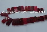 CTD2610 Top drilled 14*27mm - 16*42mm rectangle agate beads