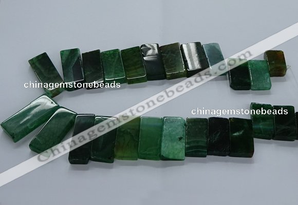 CTD2612 Top drilled 14*27mm - 16*42mm rectangle agate beads
