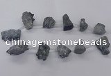 CTD2616 Top drilled 15*25mm - 25*35mm nuggets plated druzy quartz beads