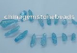 CTD2626 Top drilled 10*25mm - 20*45mm nuggets plated druzy quartz beads