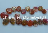 CTD2640 Top drilled 20*25mm - 30*40mm faceted freeform agate beads