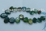 CTD2645 Top drilled 20*25mm - 30*40mm faceted freeform agate beads