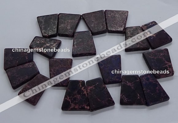 CTD2652 Top drilled 25*35mm - 30*40mm trapezoid sea sediment jasper beads