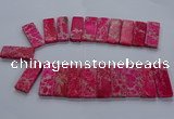 CTD2660 Top drilled 18*45mm - 20*48mm rectangle sea sediment jasper beads