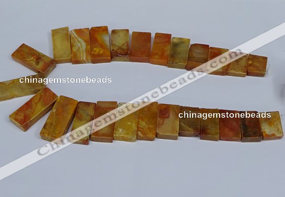 CTD2665 Top drilled 14*27mm - 16*42mm rectangle agate jasper beads