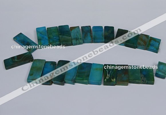 CTD2667 Top drilled 14*27mm - 16*42mm rectangle agate jasper beads