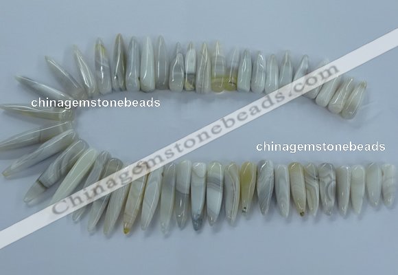 CTD2681 Top drilled 8*25mm - 10*50mm bullet agate beads wholesale