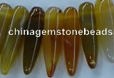 CTD2683 Top drilled 8*25mm - 10*50mm bullet agate gemstone beads