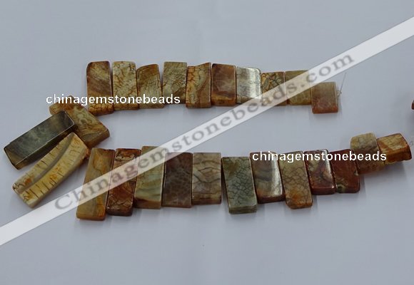 CTD2689 Top drilled 16*22mm - 16*55mm rectangle agate beads