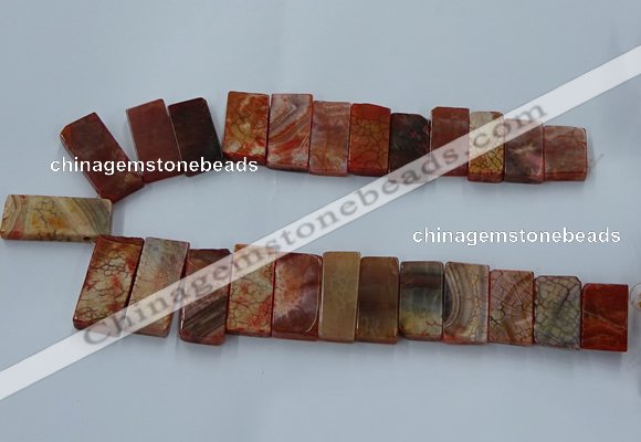 CTD2691 Top drilled 16*22mm - 16*55mm rectangle agate beads