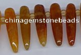 CTD2724 Top drilled 8*35mm bullet agate gemstone beads wholesale