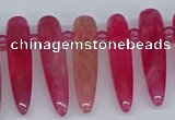 CTD2726 Top drilled 8*35mm bullet agate gemstone beads wholesale