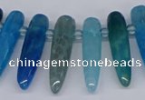 CTD2727 Top drilled 8*35mm bullet agate gemstone beads wholesale