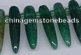 CTD2728 Top drilled 8*35mm bullet agate gemstone beads wholesale