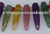 CTD2730 Top drilled 8*35mm bullet agate gemstone beads wholesale