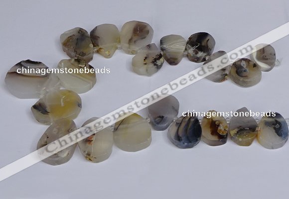 CTD2736 Top drilled 20*25mm - 35*45mm freeform Montana agate beads