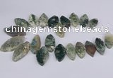 CTD2738 Top drilled 15*30mm - 25*50mm marquise moss agate beads