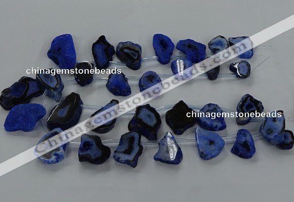 CTD2751 Top drilled 18*25mm - 25*45mm freeform druzy agate beads