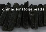 CTD2765 Top drilled 6*20mm - 8*55mm sticks green kyanite beads