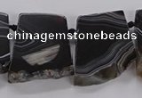 CTD2769 Top drilled 25*30mm - 35*40mm freeform line agate beads