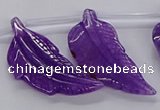 CTD2773 Top drilled 20*45mm - 25*55mm carved leaf agate beads