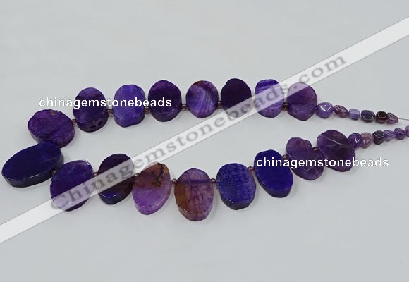 CTD2782 Top drilled 15*25mm - 25*40mm oval agate gemstone beads