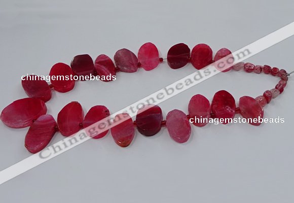 CTD2783 Top drilled 15*25mm - 25*40mm oval agate gemstone beads