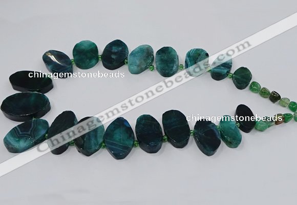 CTD2785 Top drilled 15*25mm - 25*40mm oval agate gemstone beads