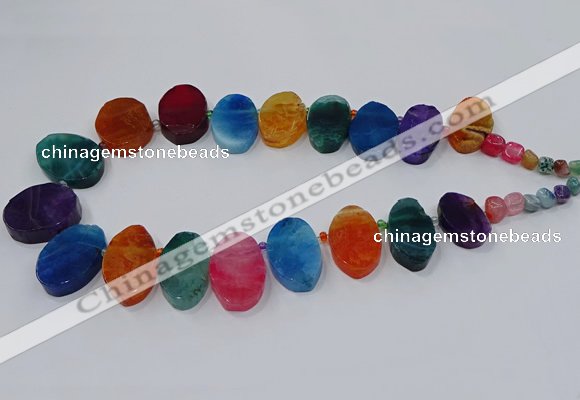 CTD2786 Top drilled 15*25mm - 25*40mm oval agate gemstone beads