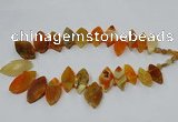 CTD2789 Top drilled 15*30mm - 25*45mm marquise agate gemstone beads