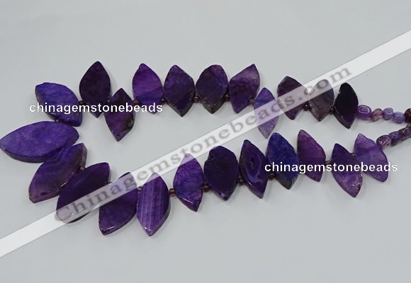 CTD2790 Top drilled 15*30mm - 25*45mm marquise agate gemstone beads