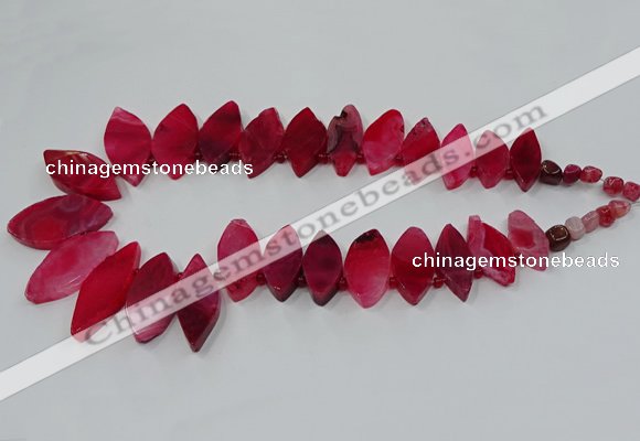 CTD2791 Top drilled 15*30mm - 25*45mm marquise agate gemstone beads