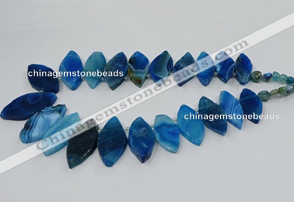 CTD2792 Top drilled 15*30mm - 25*45mm marquise agate gemstone beads