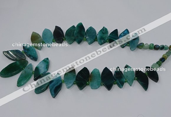 CTD2793 Top drilled 15*30mm - 25*45mm marquise agate gemstone beads