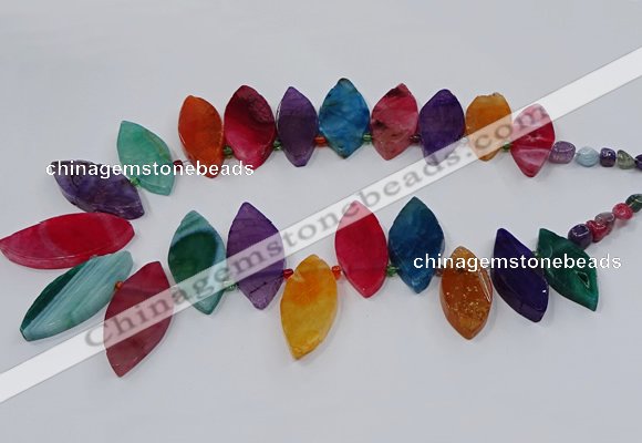 CTD2794 Top drilled 15*30mm - 25*45mm marquise agate gemstone beads