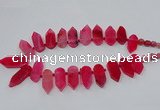 CTD2813 Top drilled 15*30mm - 15*45mm sticks agate gemstone beads