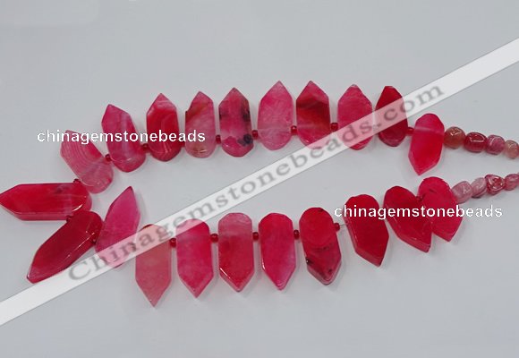 CTD2813 Top drilled 15*30mm - 15*45mm sticks agate gemstone beads