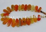 CTD2819 Top drilled 15*30mm - 18*45mm sticks agate gemstone beads