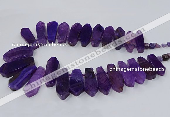 CTD2820 Top drilled 15*30mm - 18*45mm sticks agate gemstone beads