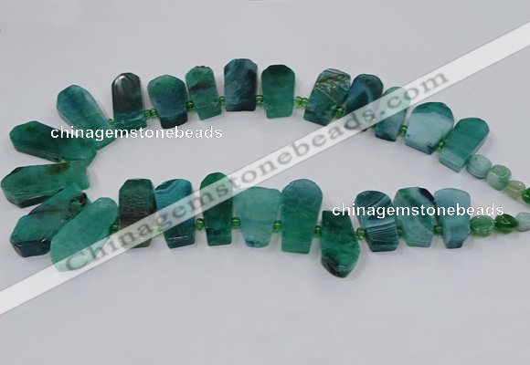 CTD2823 Top drilled 15*30mm - 18*45mm sticks agate gemstone beads