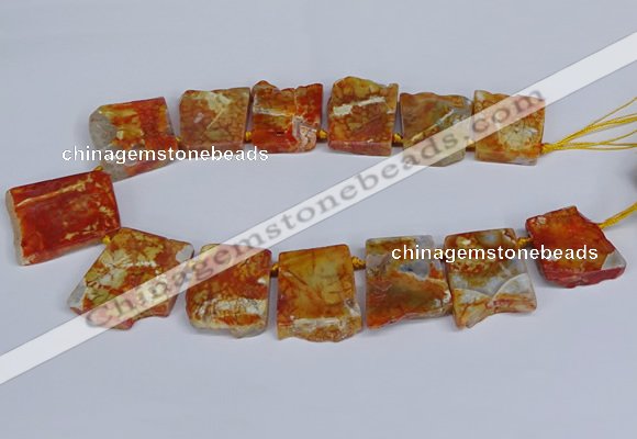 CTD2832 Top drilled 25*30mm - 35*45mm freeform agate beads