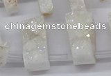 CTD2840 Top drilled 15*20mm - 18*40mm freeform plated druzy agate beads