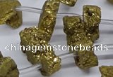 CTD2843 Top drilled 15*20mm - 18*40mm freeform plated druzy agate beads
