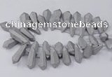 CTD2862 Top drilled 15*20mm - 22*50mm sticks plated quartz beads