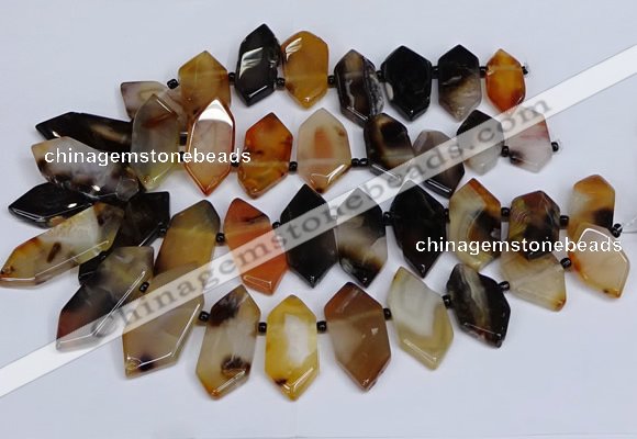 CTD2871 Top drilled 12*25mm - 18*45mm sticks agate gemstone beads