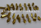 CTD2874 Top drilled 10*20mm - 15*50mm sticks plated quartz beads