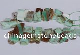 CTD2885 Top drilled 15*20mm - 25*45mm freeform australia chrysoprase beads