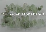 CTD2887 Top drilled 15*30mm - 18*40mm sticks green quartz beads