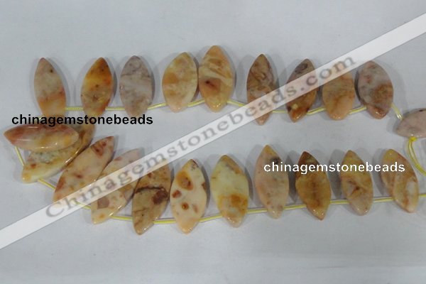 CTD30 Top drilled 15*30mm – 18*37mm marquise Morocco agate beads