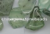 CTD305 Top drilled 15*20mm - 20*25mm freeform green rutilated quartz beads